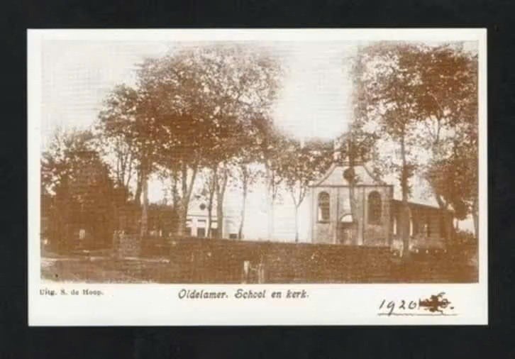 Oldelamer Aldlemmer School en Kerk., Ophalen of Verzenden, 1980 tot heden, Ongelopen, Friesland