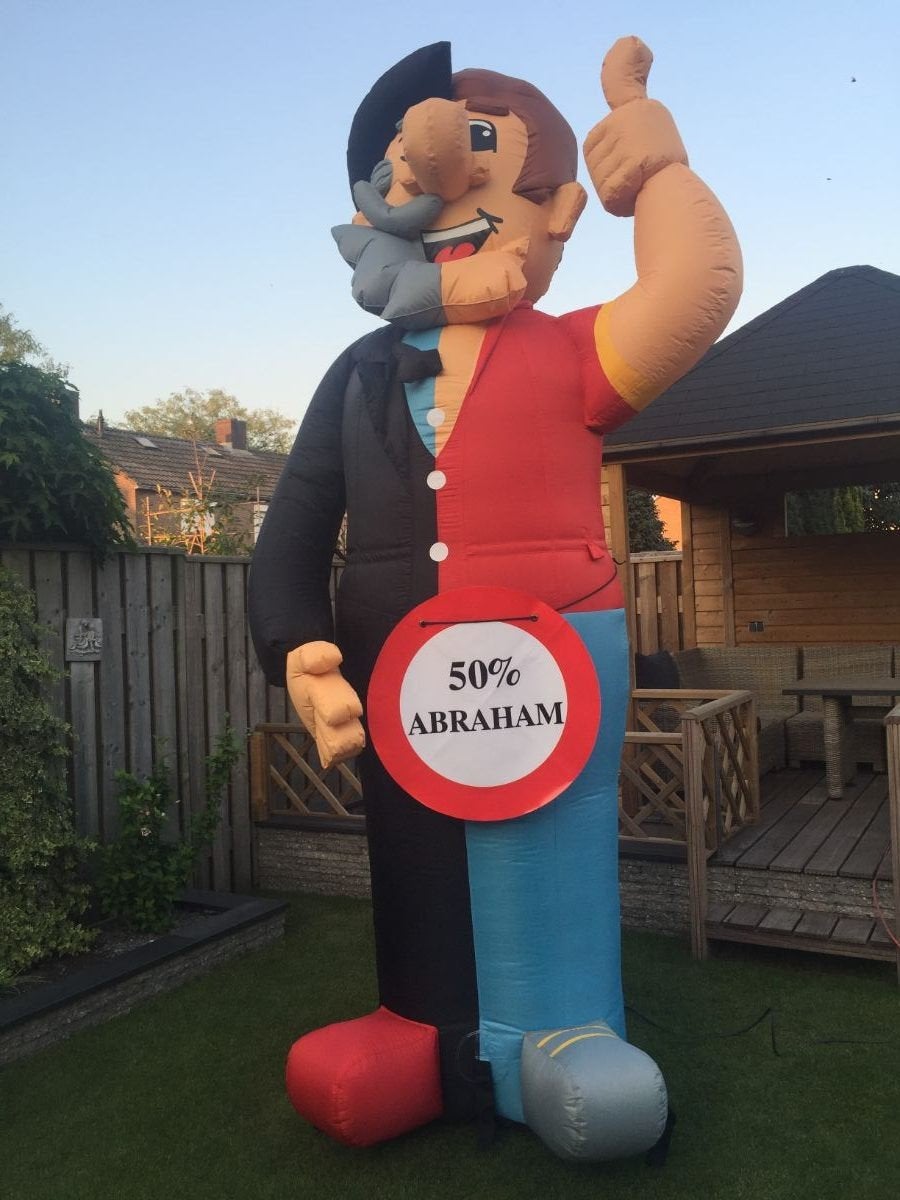 Opblaasbare halve Abraham pop - 3,5m hoog, Ophalen of Verzenden, Gebruikt, Feestartikel, Abraham of Sarah