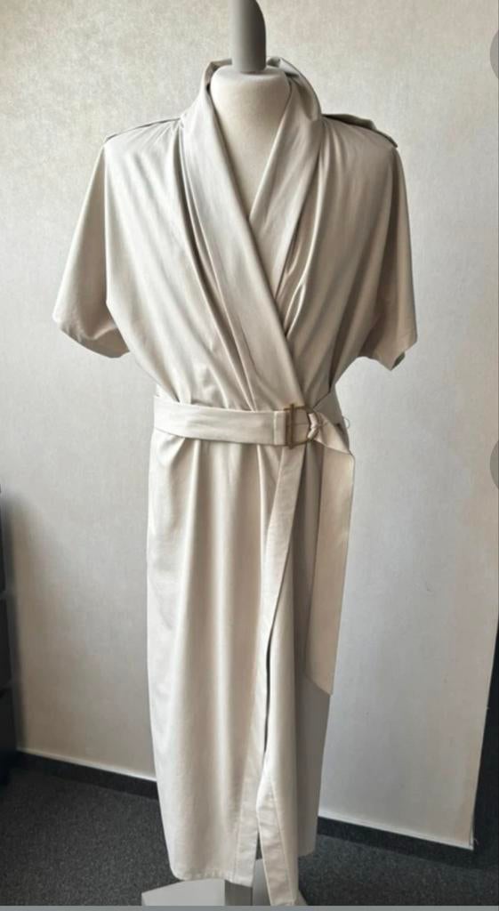 Caroline Biss jurk vegan leer ecru maat 38/40 of 42, Beige, Maat 42/44 (L), Ophalen of Verzenden, Zo goed als nieuw
