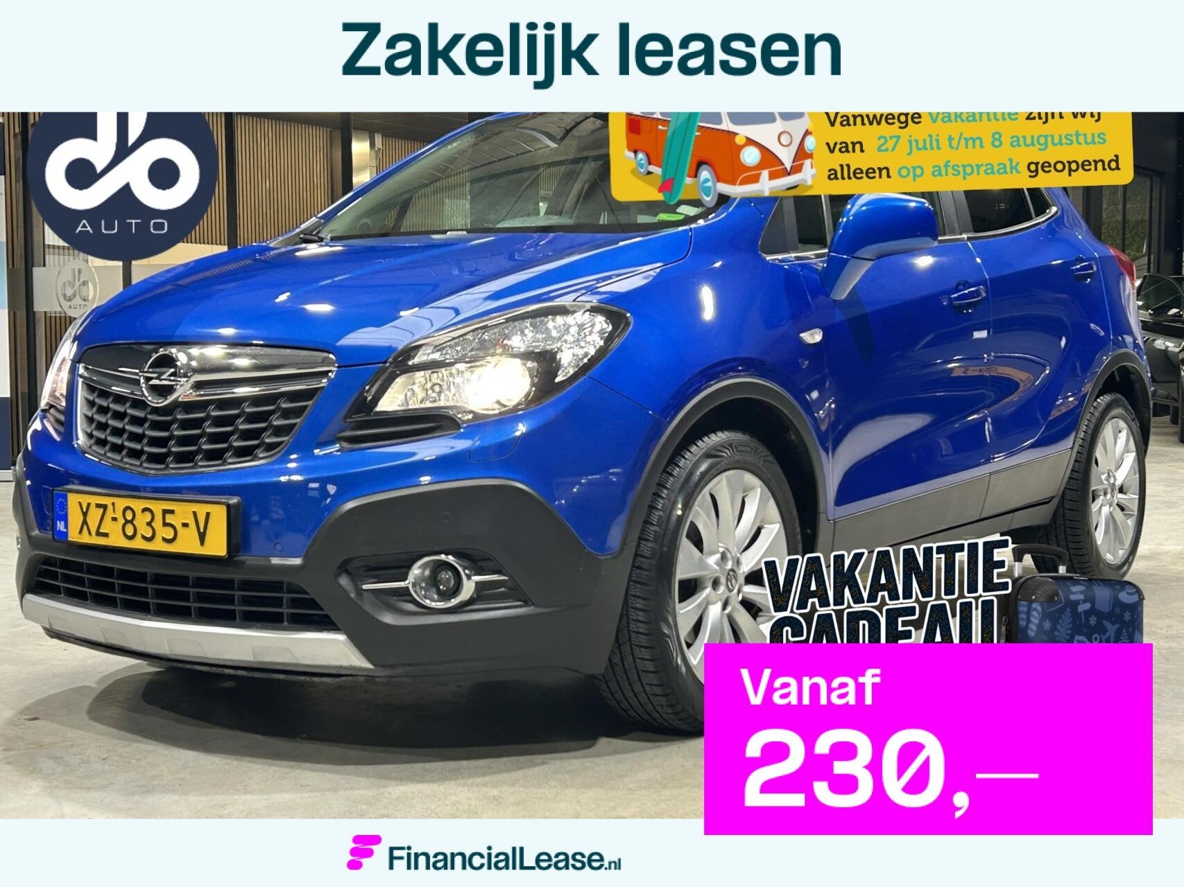 Opel Mokka 1.4 T Cosmo, Gebruikt, 4 cilinders, Blauw, Leder en Stof