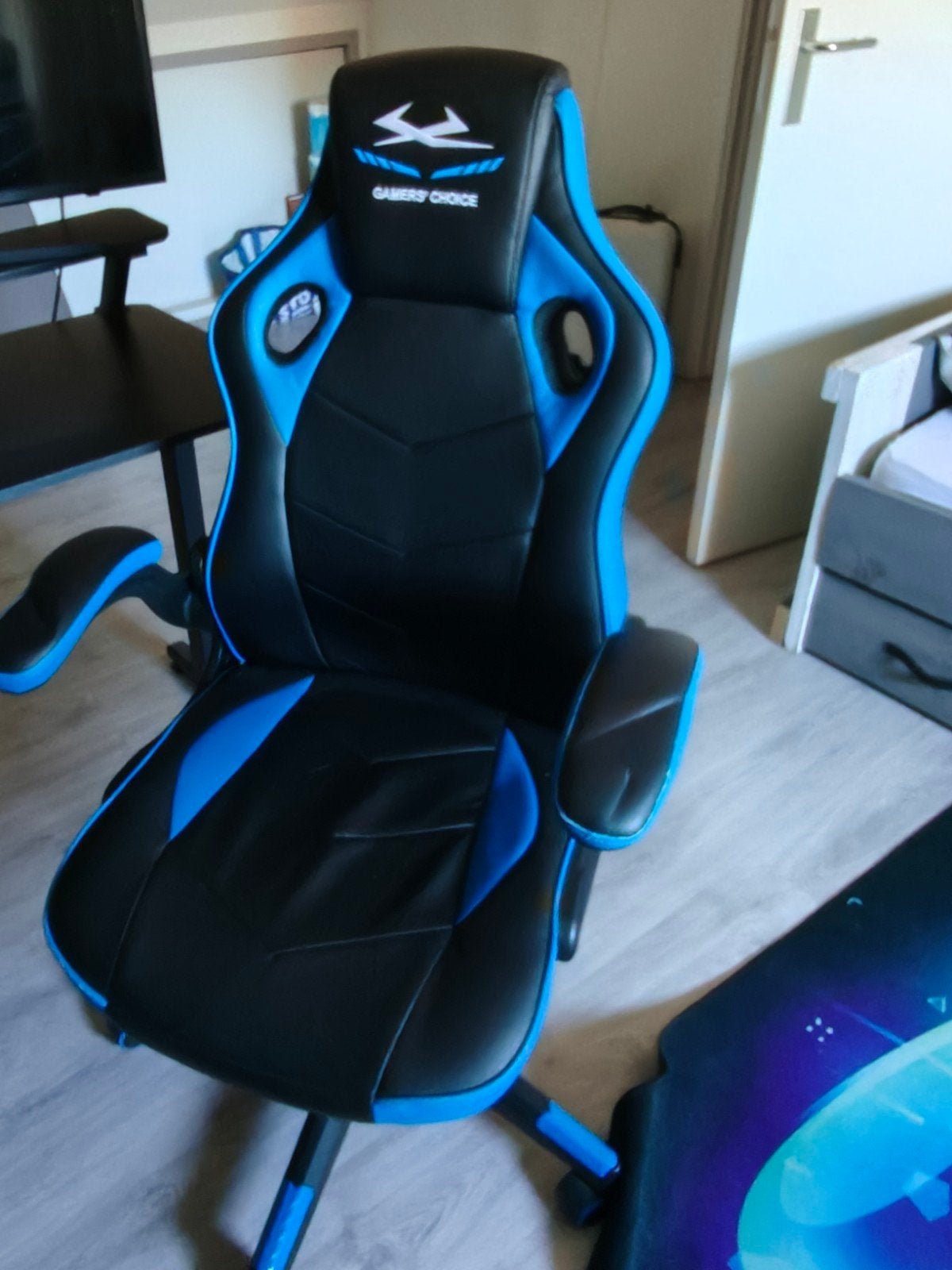 Gaming bureaustoel - Gamers Choice - Zwart/Blauw, Ophalen of Verzenden