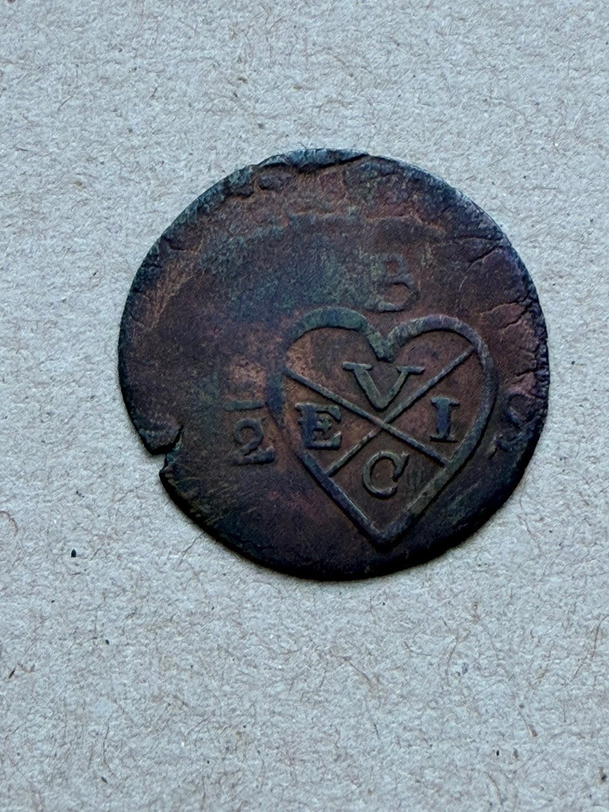 Nederlands Indie schaarse 1/2 stuiver 1814, Postzegels en Munten, Munten | Nederland, Ophalen of Verzenden, Vóór koninkrijk, Overige waardes