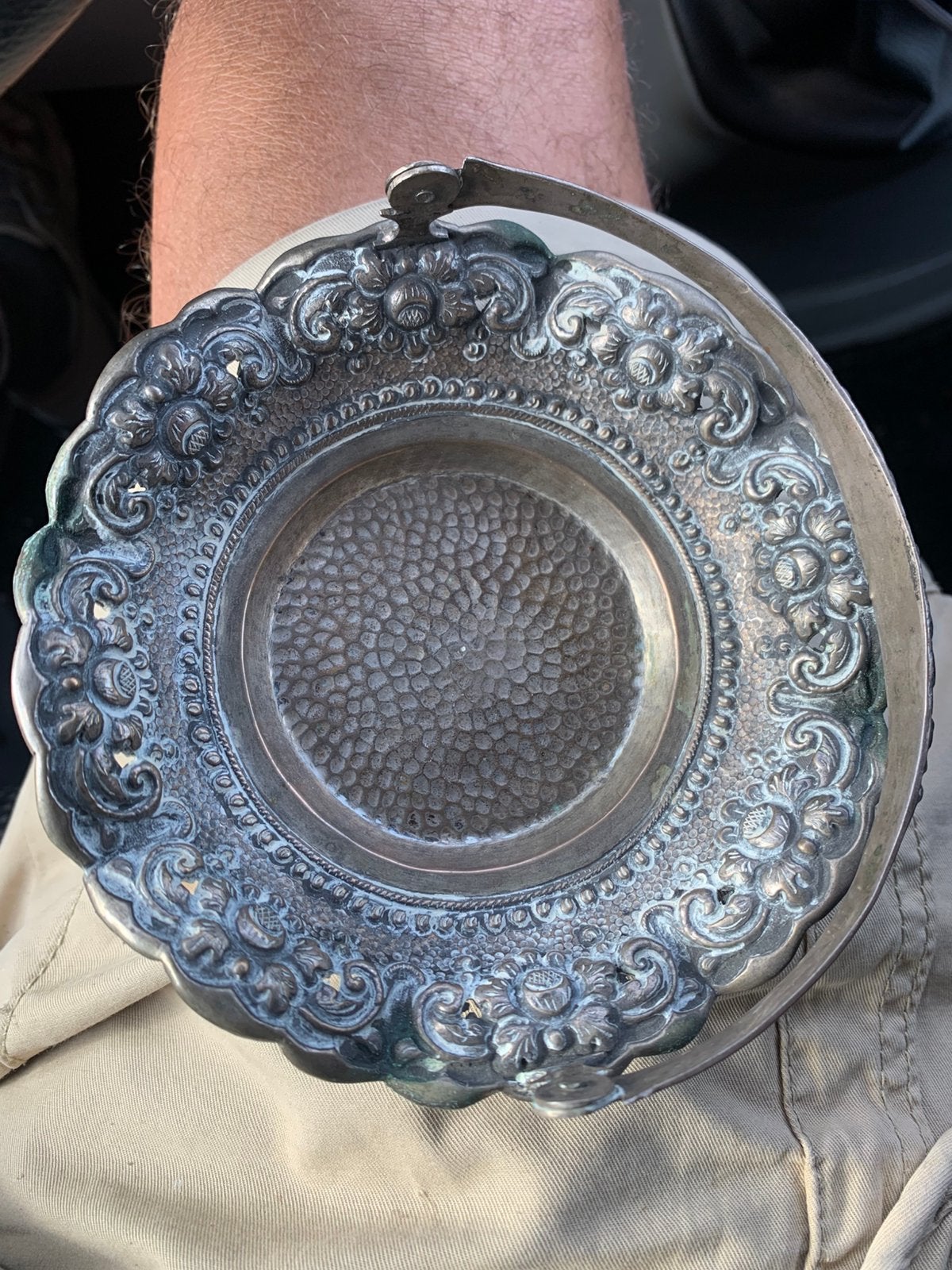antieke Djokja-zilveren snoepschaaltje mandje van 800 zilver, Antiek en Kunst, Ophalen of Verzenden