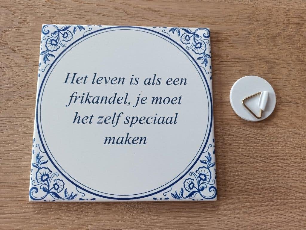 Nieuw tegeltje met spreuk frikandel speciaal nieuwe tegel 15, Met ophangmogelijkheid, 15 cm, Nieuw, 15 cm