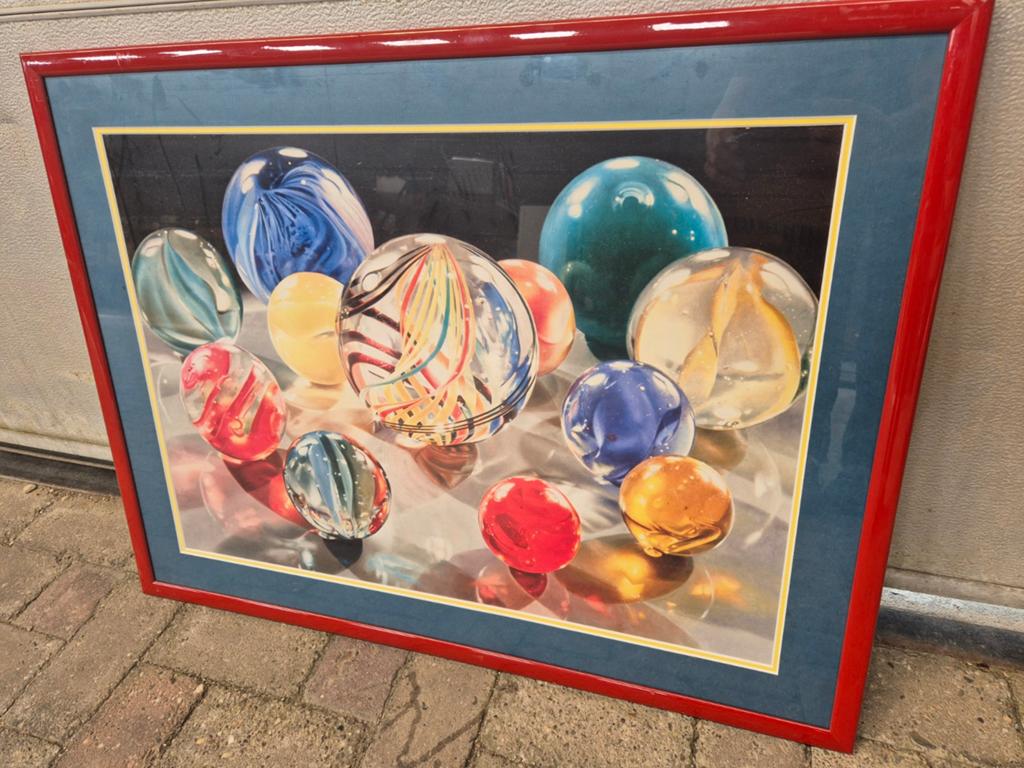 Charles Bell Schilderij - Levendige Glazen Knikkers, Ophalen of Verzenden