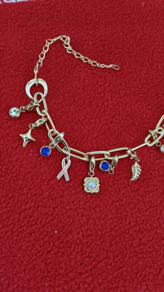 Mooie closed fovere armband met hangers, Ophalen of Verzenden, Zo goed als nieuw, Zilver