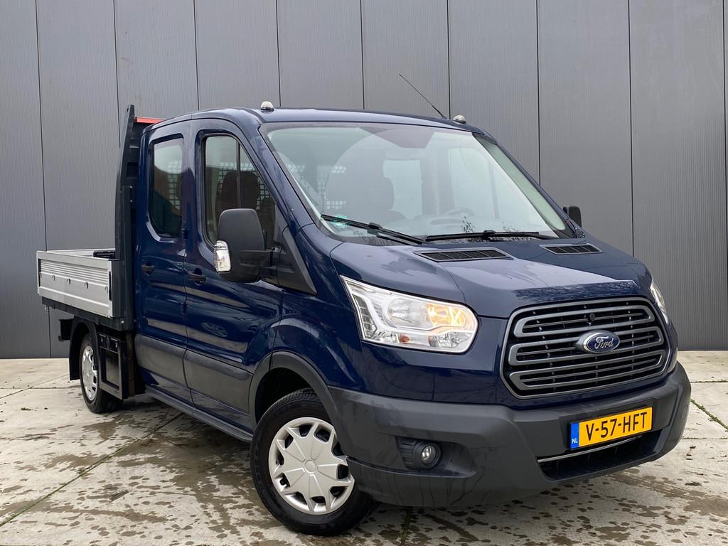 Ford Transit 310 2.0TDCI 96kW/130pk CC L2 Trend Pick-up Dubb, Stof, Zwart, 4 cilinders, Blauw
