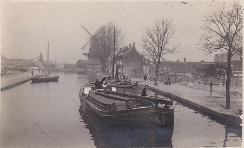 722K fotokaart Rotterdam Vlaggemanskade, molen de Vlaggeman, Verzamelen, Ophalen of Verzenden, 1920 tot 1940, Ongelopen, Zuid-Holland