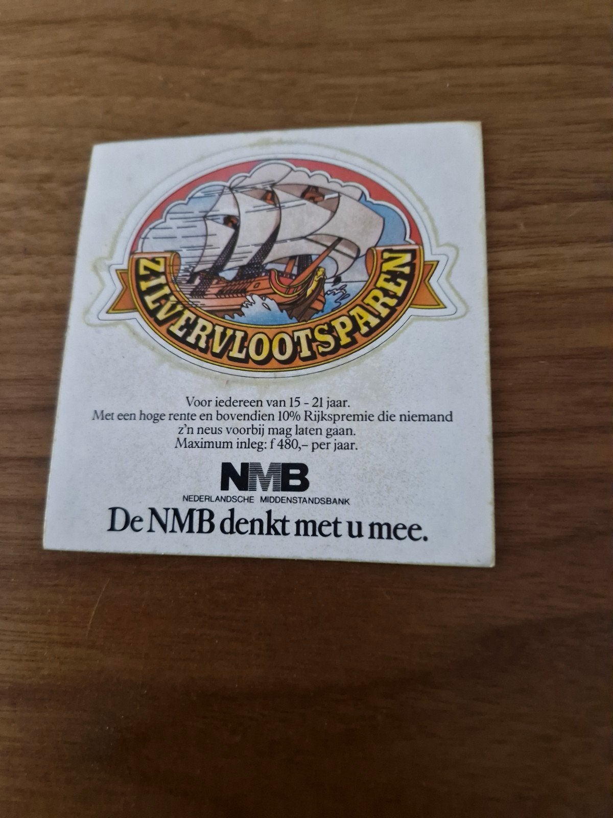 1406 NMB Bank spaaractie stickers 10x10 cm, Ophalen of Verzenden, Gebruikt, Overige typen