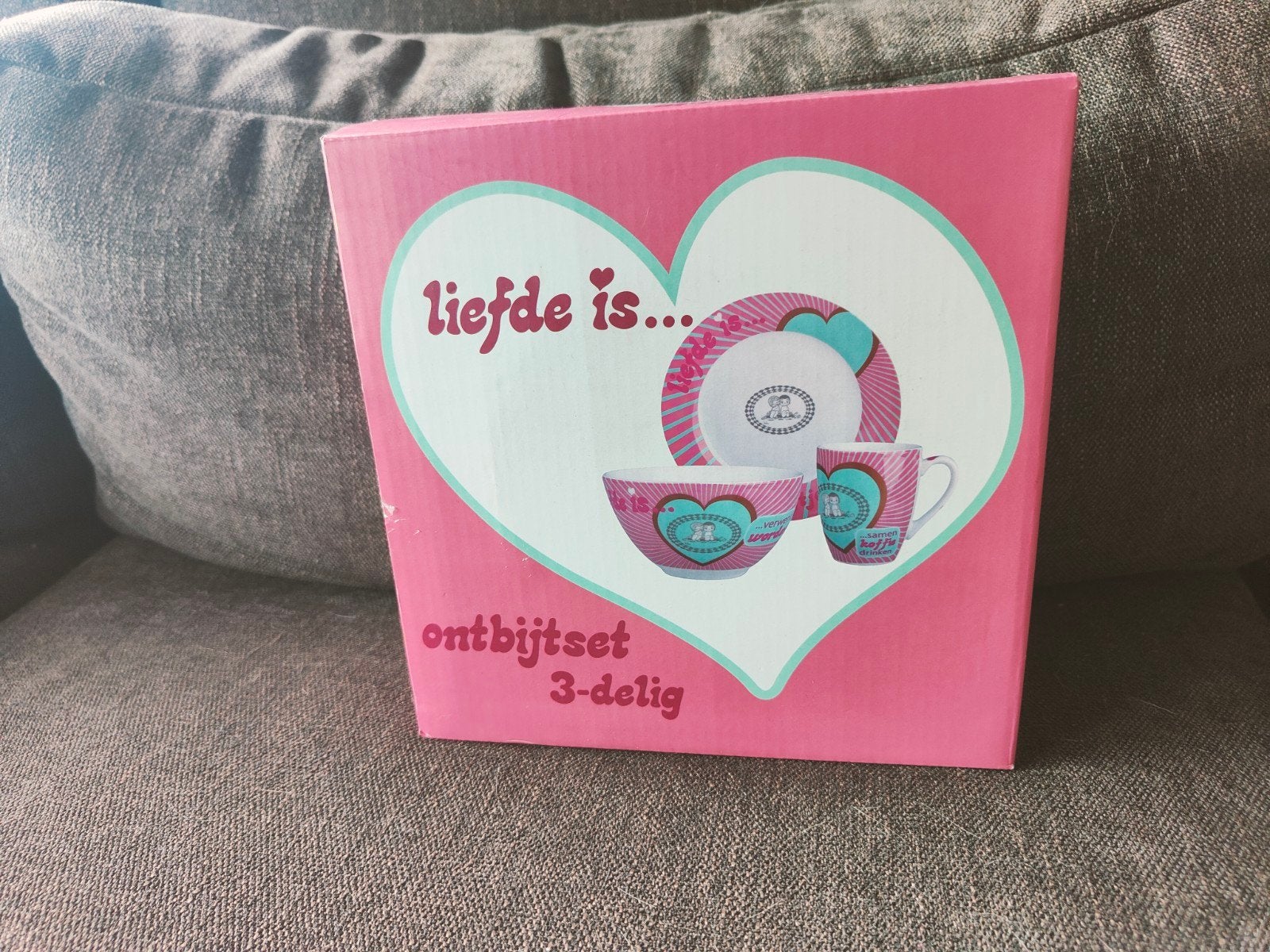 3-delige ontbijtset van Liefde is, Ophalen, Nieuw, Overige stijlen