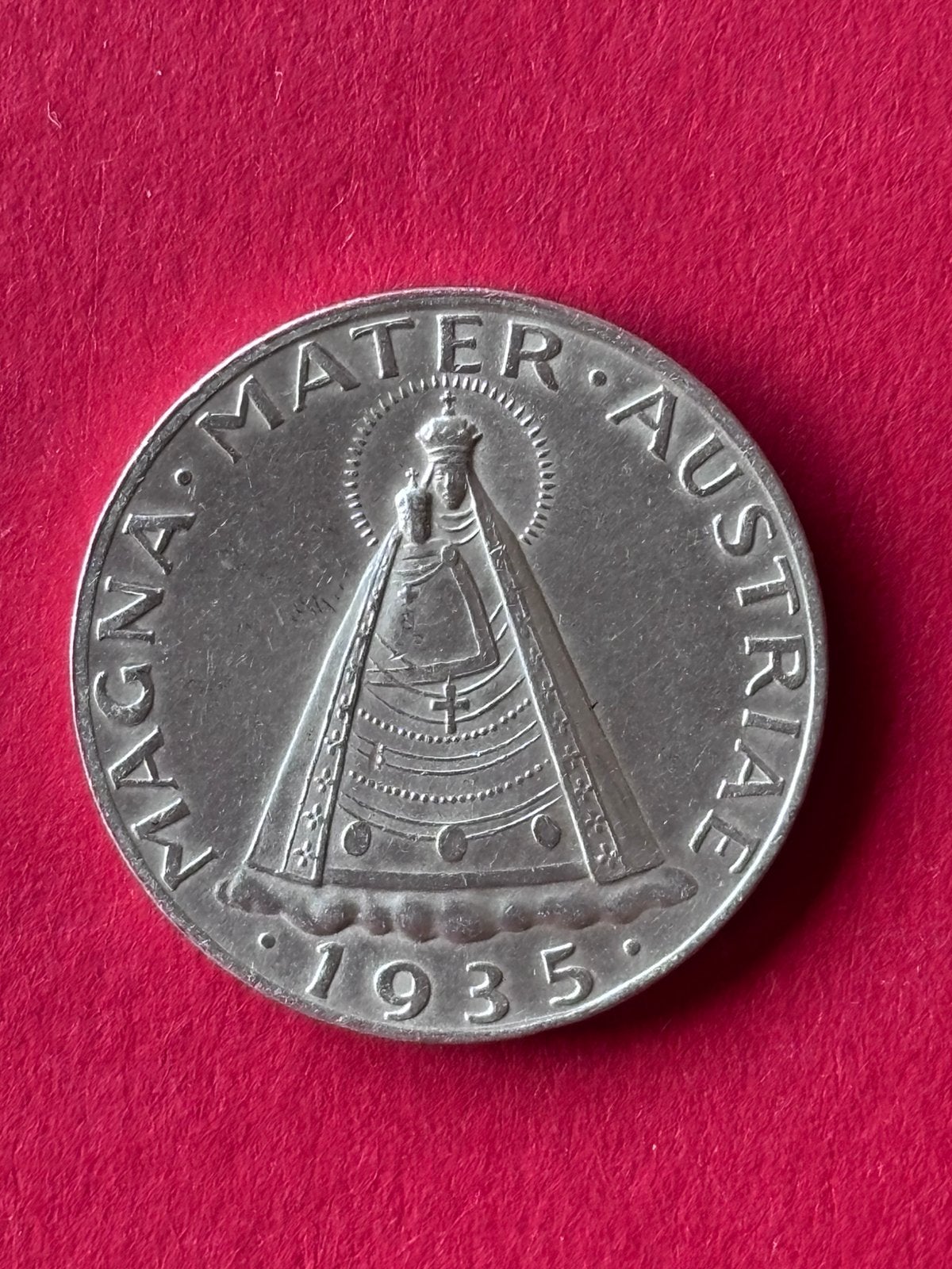 Oostenrijk 5 Schilling 1935 Unc 0,835 zilver 15.00 grams., Ophalen of Verzenden, Oostenrijk, Zilver