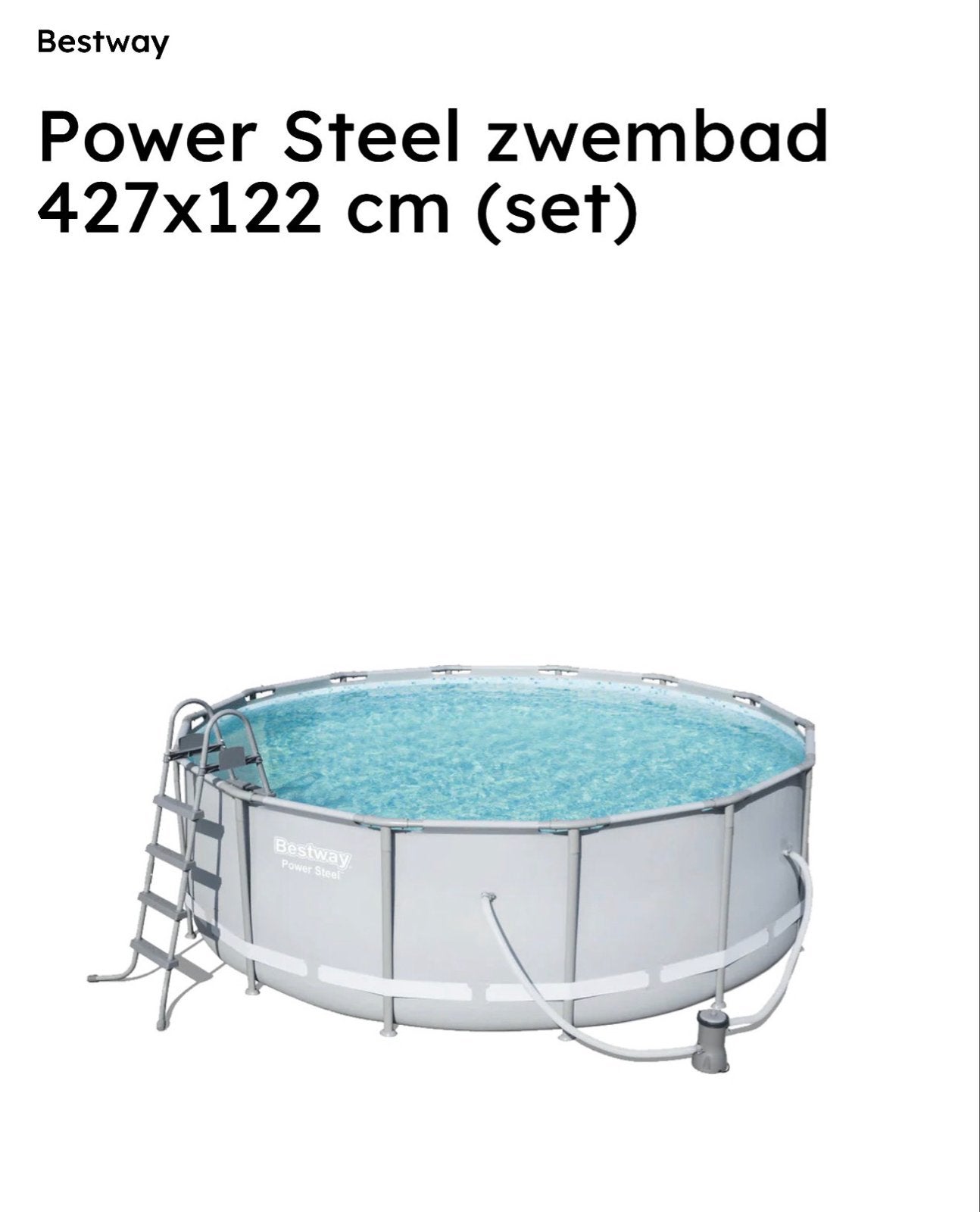 Bestway Power Steel Zwembad 427x122 cm, Tuin en Terras, Zwembaden, Rond, Ophalen, 120 cm of meer, 300 cm of meer