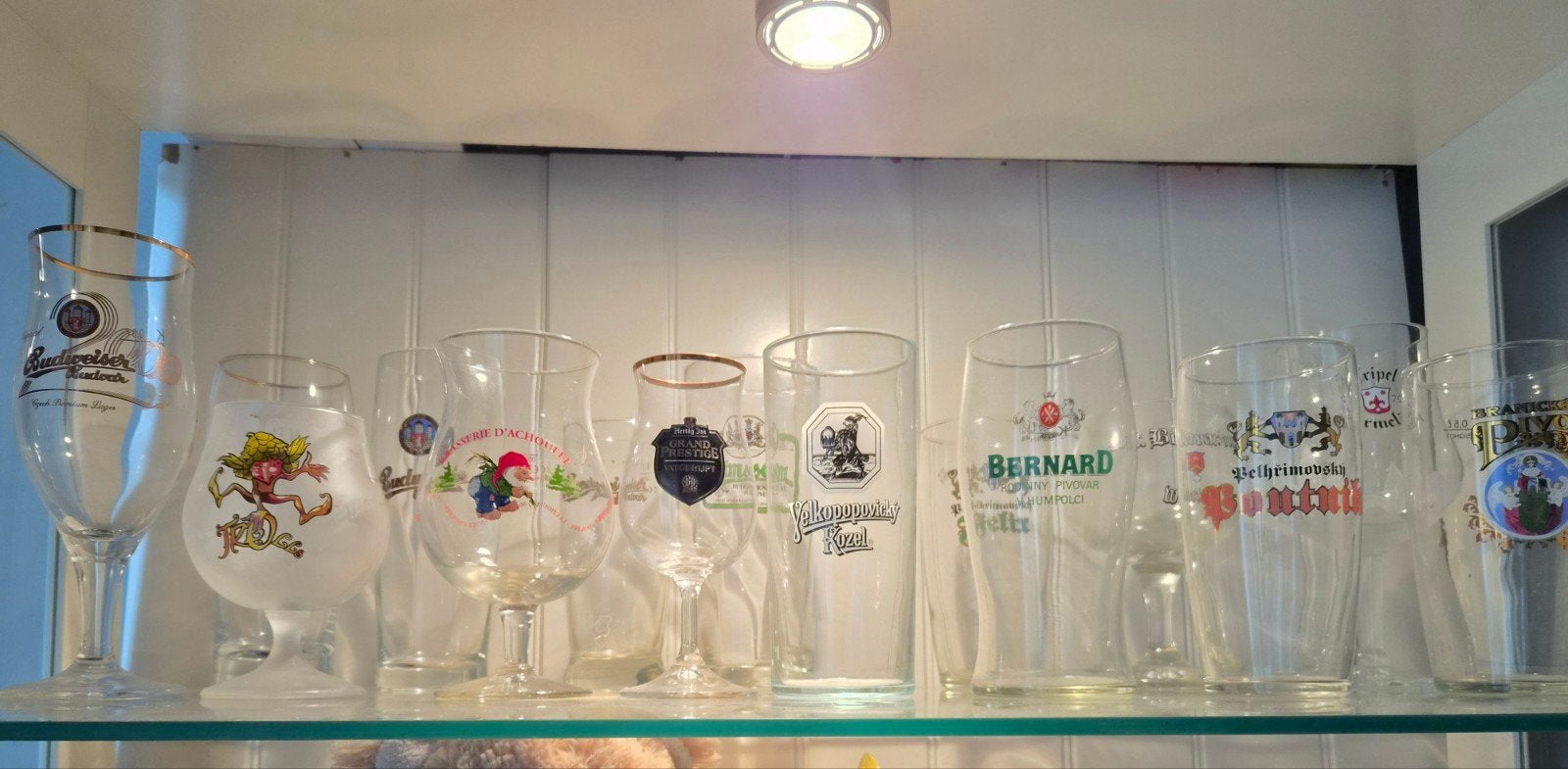 Diverse bierglazen - Chouffe, Mestrechts, Budweiser, Samson, Ophalen, Gebruikt, Bierglas
