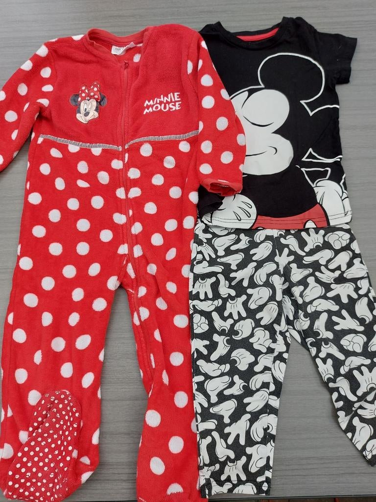 Disney pyjama's Minnie Mouse en Mickey Mouse, Disney, Nacht- of Onderkleding, Gebruikt, Jongen of Meisje