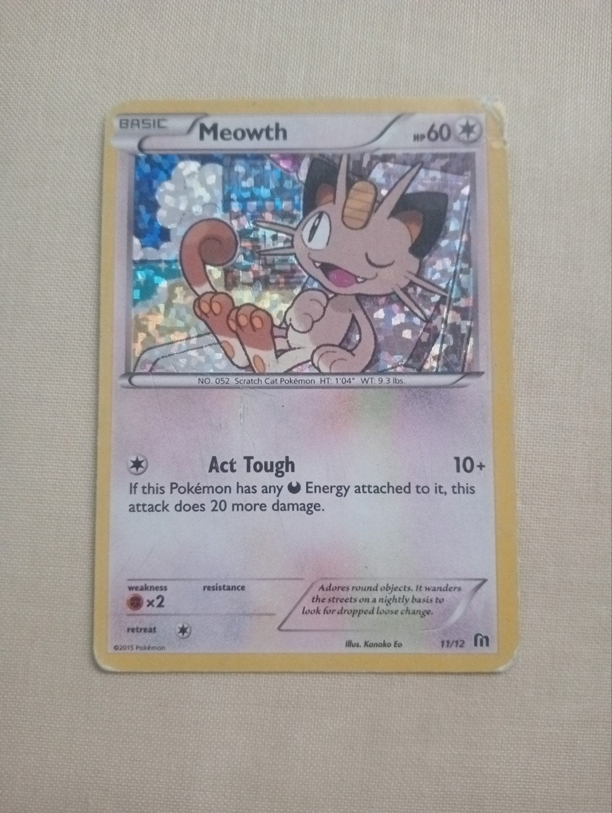 meowth pokemon kaart 11/12, Ophalen of Verzenden