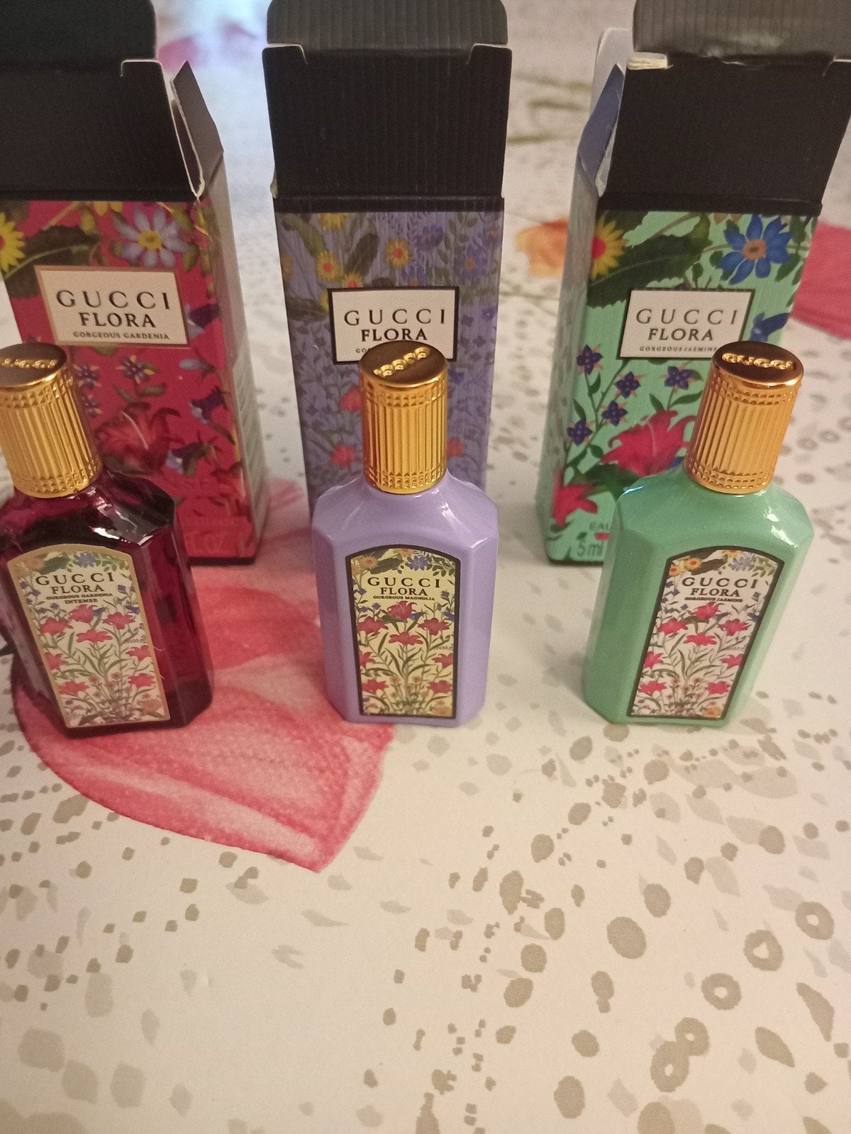 Gucci Flora Mini Parfum Set - 3x 5ml, Ophalen of Verzenden, Nieuw