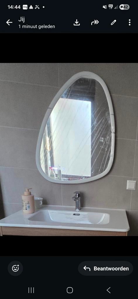 LED Badkamerspiegel 60x80 met anti-condens, klok, temp, Huis en Inrichting, Badkamer | Badkamermeubels, Ophalen of Verzenden, Nieuw