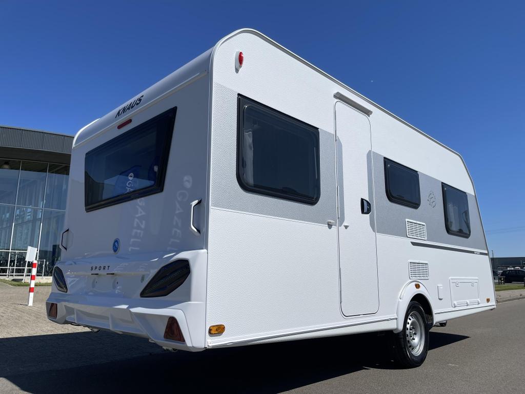 Knaus Sport 460 EU Enkele bedden, Caravans en Kamperen, Standaardzit, Bedrijf, Schokbreker, 5 tot 6 meter