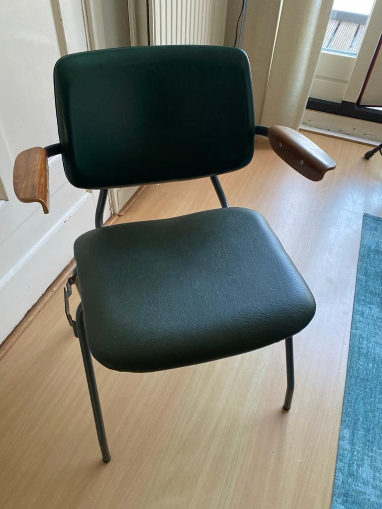Vintage groene stoel leer, Ophalen