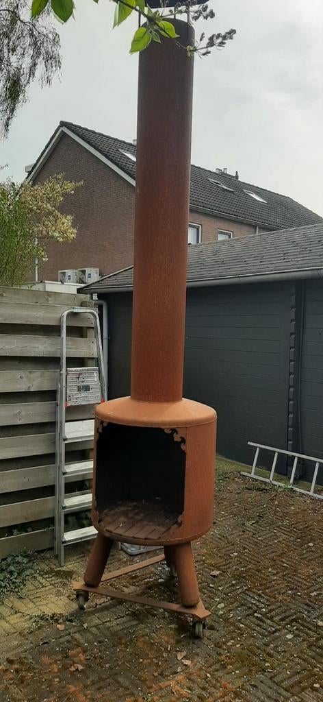 Robuuste houtkachel van cortenstaal Harley Davidson, Ophalen of Verzenden, Vrijstaande haard, Houthaard