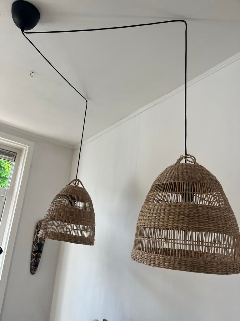 Diverse IKEA lampen: Rotan, Plafond en Spot, Ophalen, Gebruikt