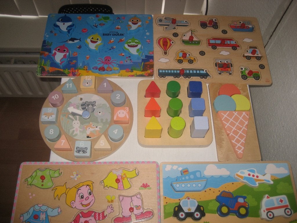 houten knoppuzzels kinderen, Ophalen, Gebruikt, Van hout, Minder dan 10 stukjes