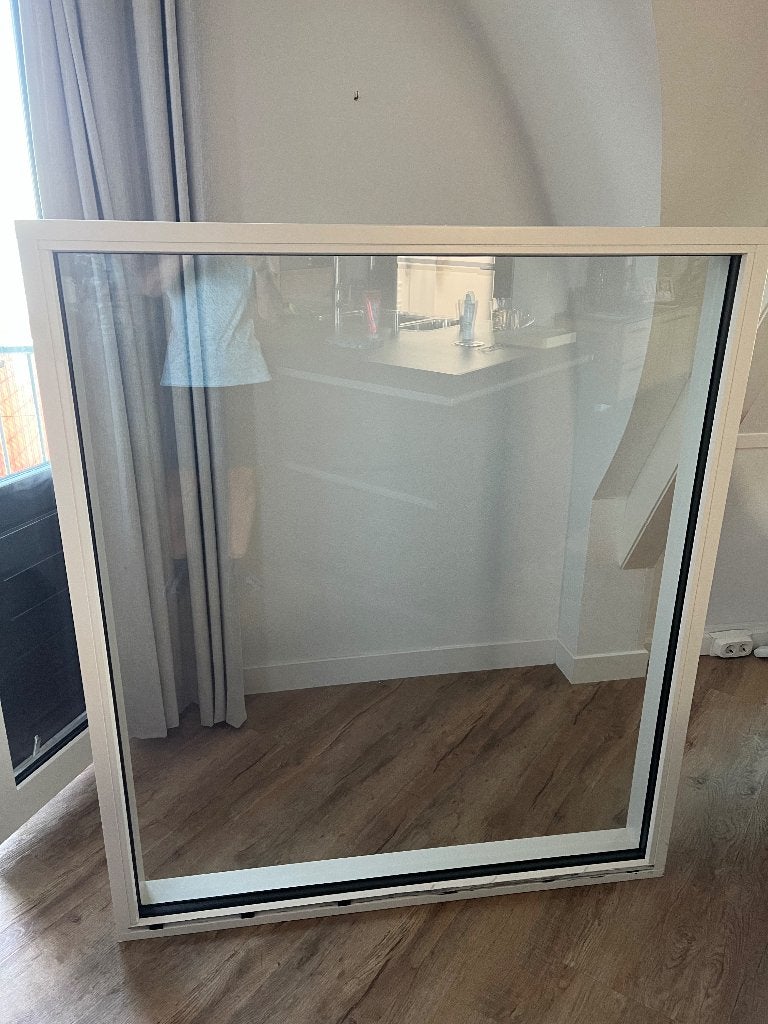 Vast raam met HR ++ dubbel glas, Doe-het-zelf en Verbouw, Glas en Ramen, Ophalen, Gevelraam of Ruit, 120 tot 160 cm, Zo goed als nieuw