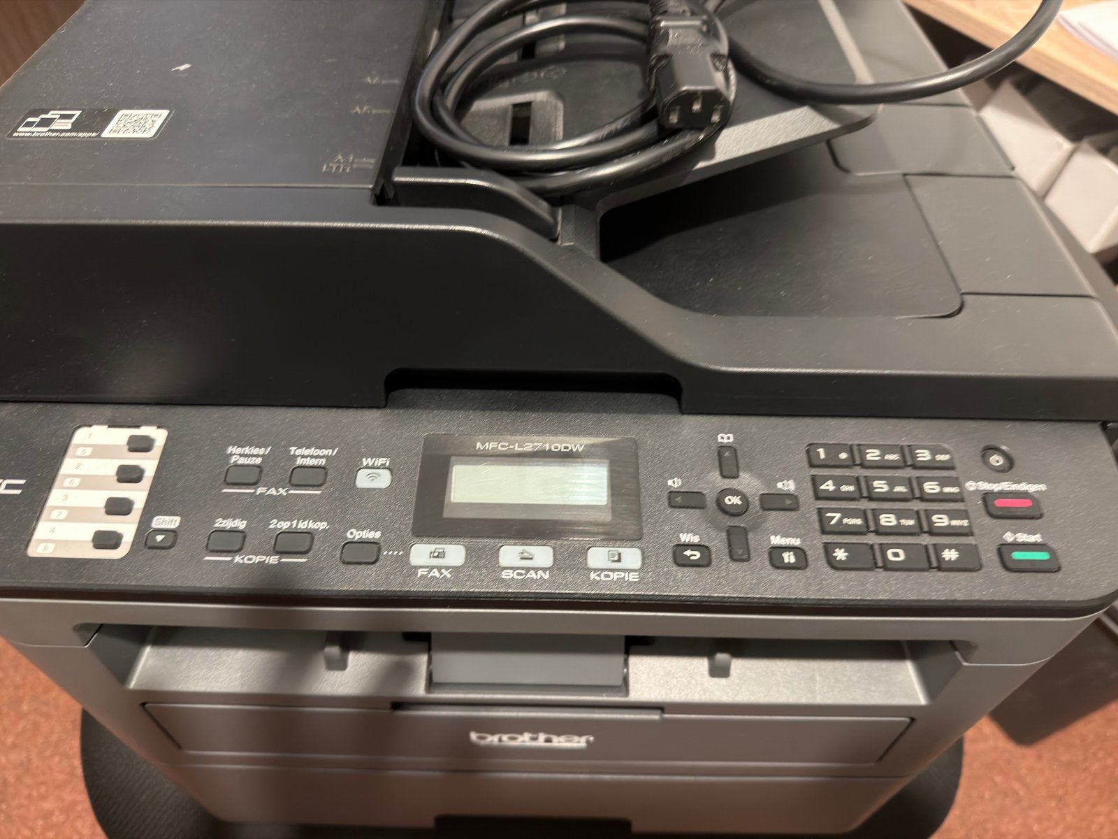 Brother MFC-L2710DW All-in-One Laserprinter, Computers en Software, Printers, Gebruikt, All-in-one, Laserprinter, Faxen, Draadloos