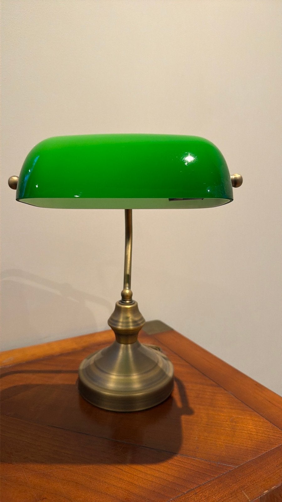 Klassieke Bankierslamp met Groene Glazen Kap, Ophalen