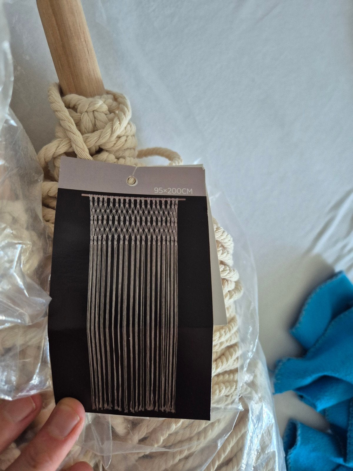 2x Macramé deurgordijn beige 95x200 cm - Nieuw in verpakking, Ophalen, Beige, Nieuw, 200 cm