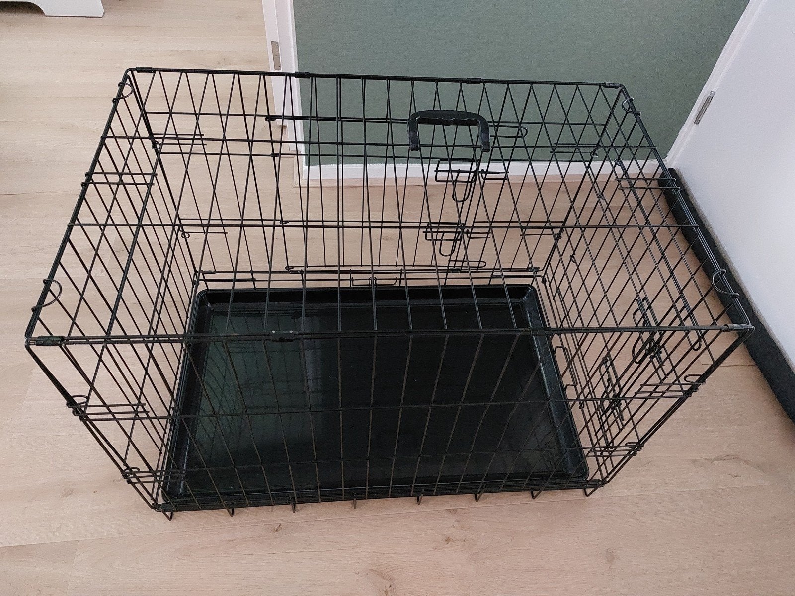 Hondenbench met 2 deurtjes, Dieren en Toebehoren, Ophalen, Zo goed als nieuw, 75 tot 110 cm, Minder dan 65 cm