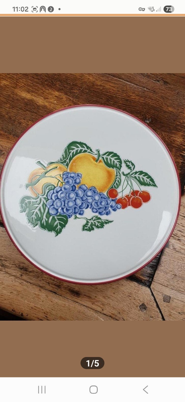 Hele mooie en puntgave serveerschaal/plateau met fruit afbee, Antiek en Kunst, Ophalen of Verzenden