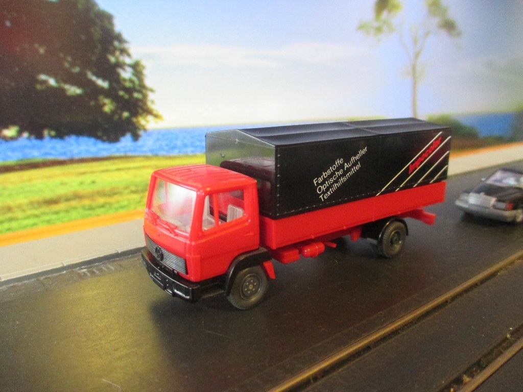 Mercedes Benz LK 814 bakwagen met huif - Wiking Ompocolor, Ophalen of Verzenden, Zo goed als nieuw, Bus of Vrachtwagen, Wiking