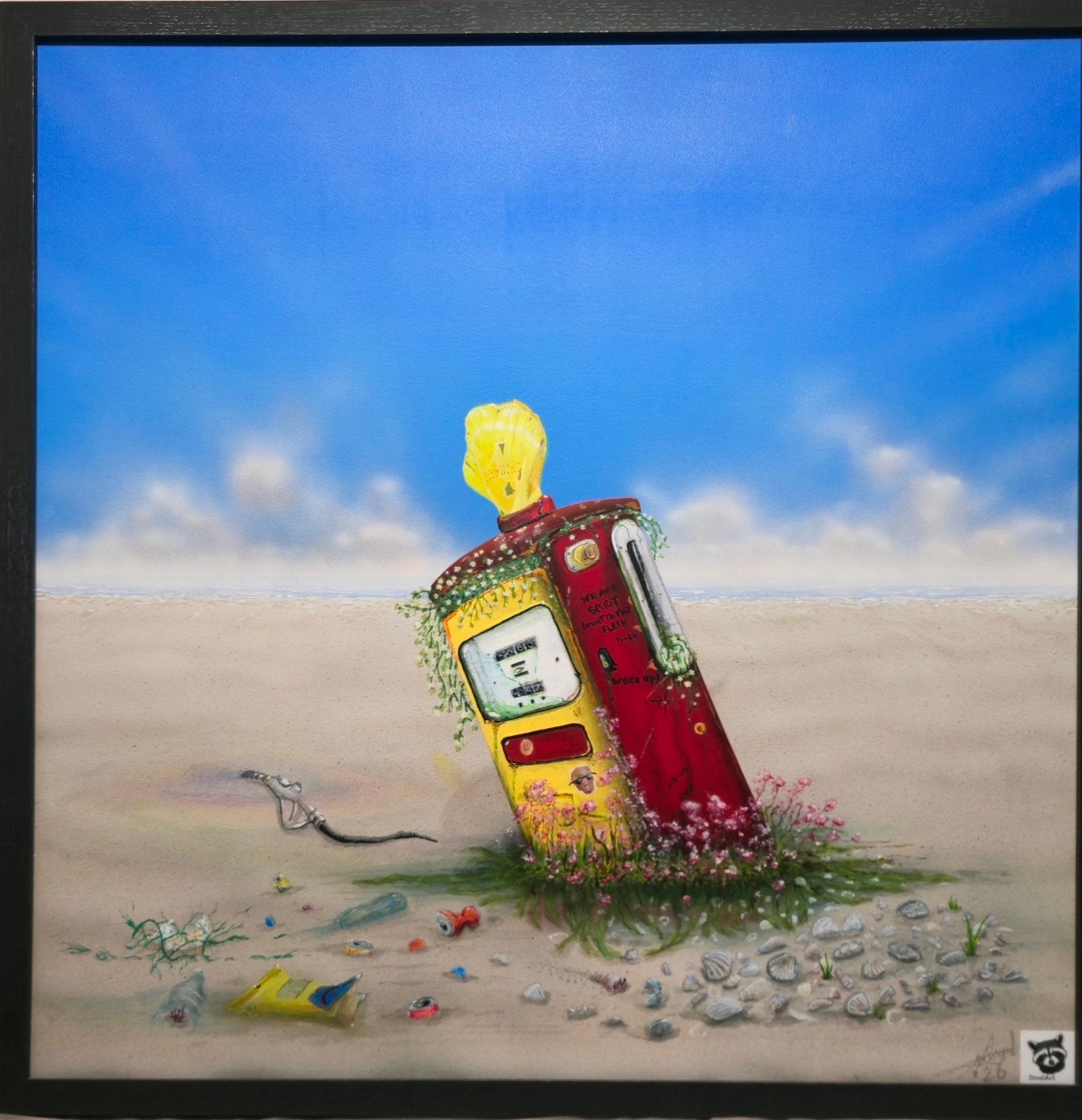 Acrylverf 60 x 60 Afbeelding Surrealistisch, Antiek en Kunst, Kunst | Schilderijen | Modern, Ophalen of Verzenden
