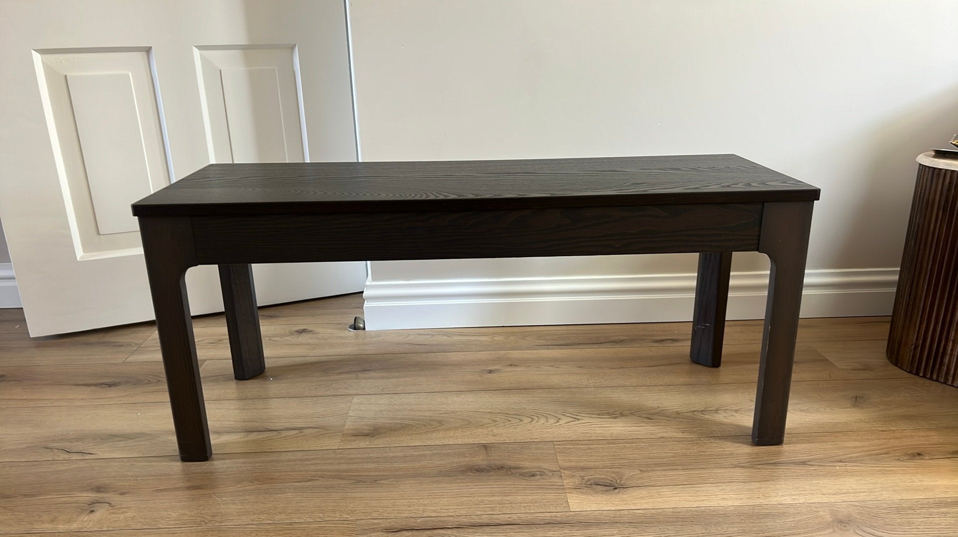 IKEA EKEDALEN Bank, donkerbruin, 105 x 36 cm, Ophalen, Gebruikt, 100 tot 150 cm, Rechthoekig