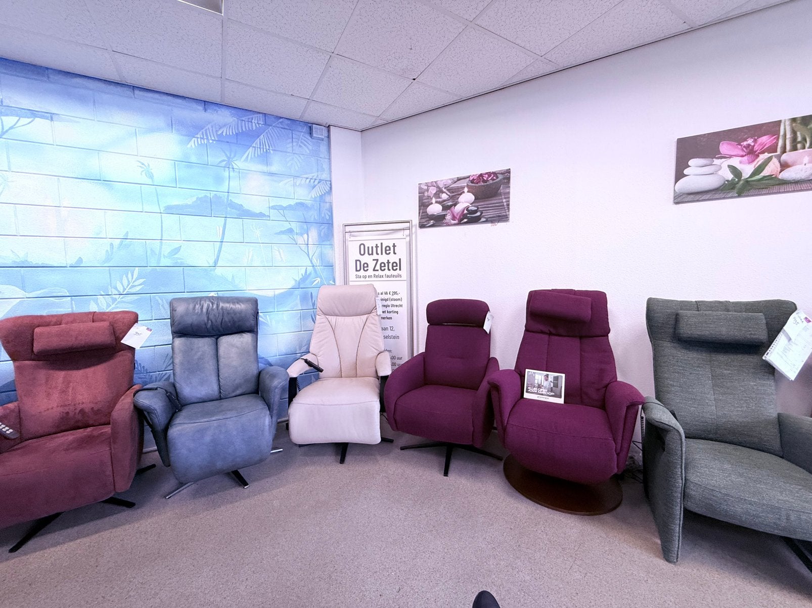 Sta op stoel relax fauteuil De Toekomst gratis bezorging, Verzenden, Zo goed als nieuw, Leer, Ruim 100 sta op fauteuils in alle kleuren en maten