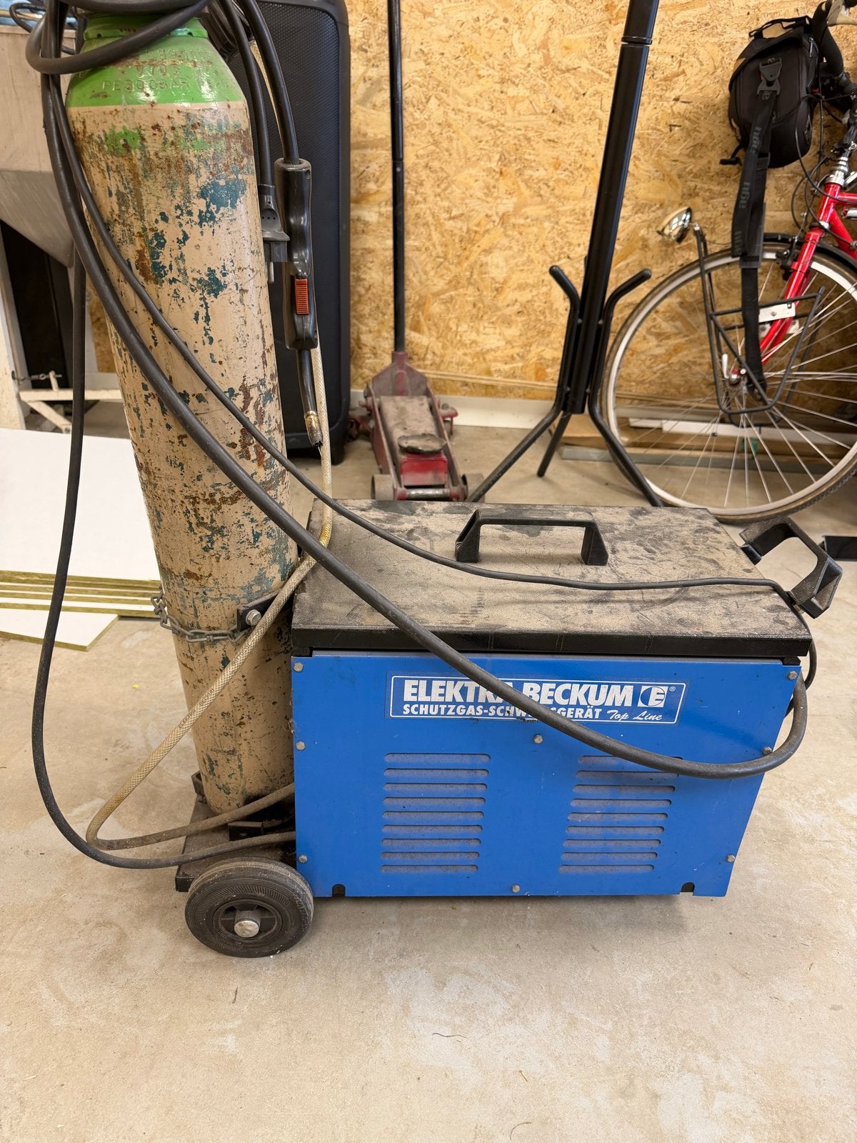 Elektra Beckum MIG/MAG Lasapparaat met gasfles, Ophalen, Gebruikt, Minder dan 150 ampère, Co2