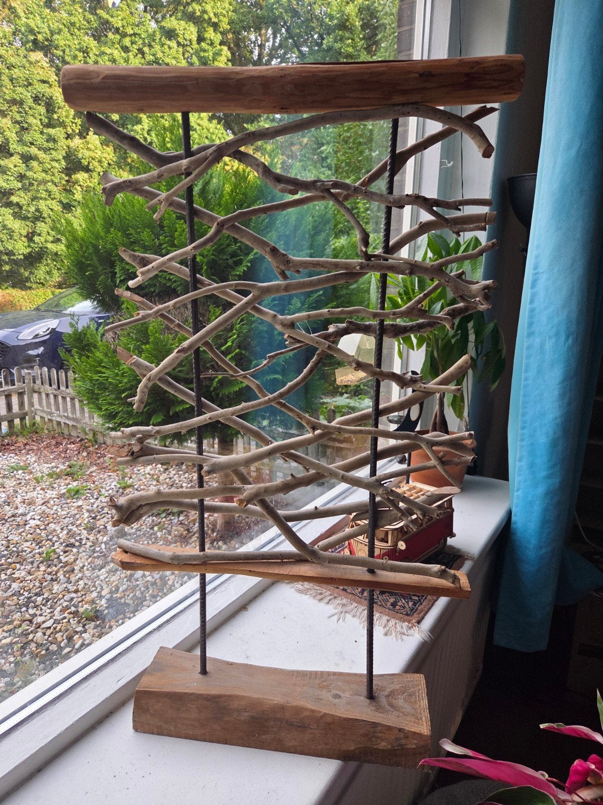 Uniek Houten Decoratiescherm Takken Kunstwerk raamdecoratie, 50 - 100 cm, Handgemaakt, Ophalen, Overige typen