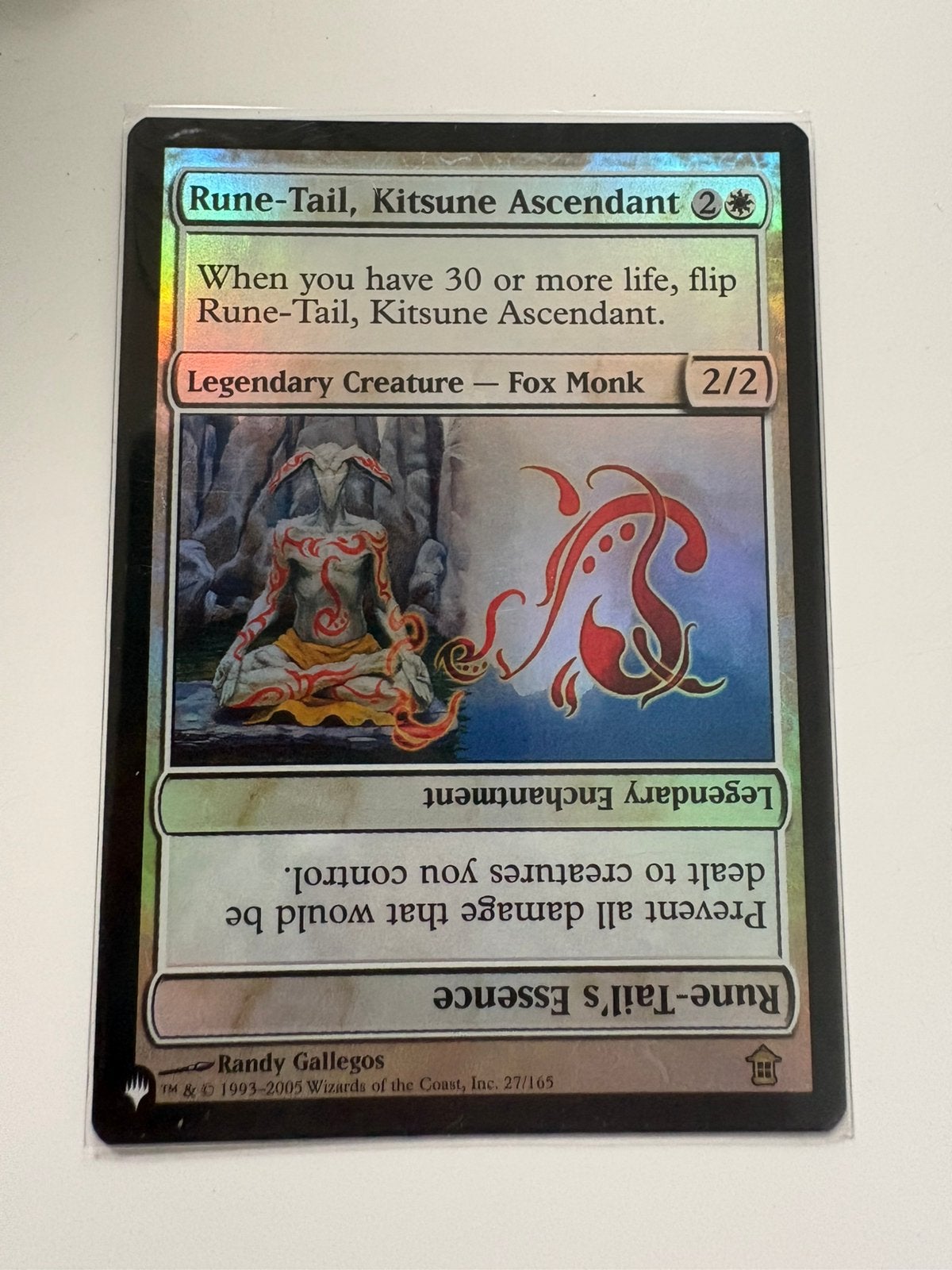 Rune-Tail, Kitsune Ascendant foil MTG, Ophalen of Verzenden, Zo goed als nieuw, Foil