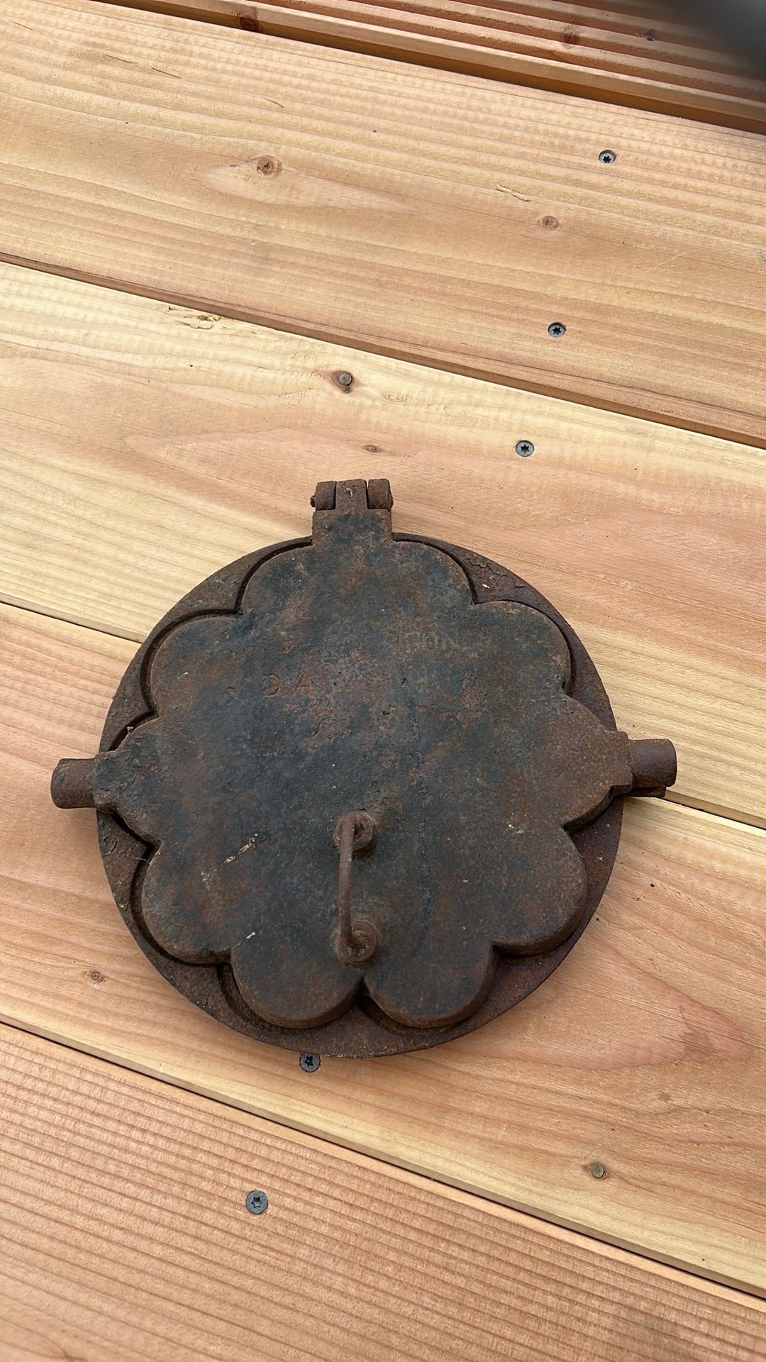 Oud gietijzeren wafelijzer, Ophalen of Verzenden