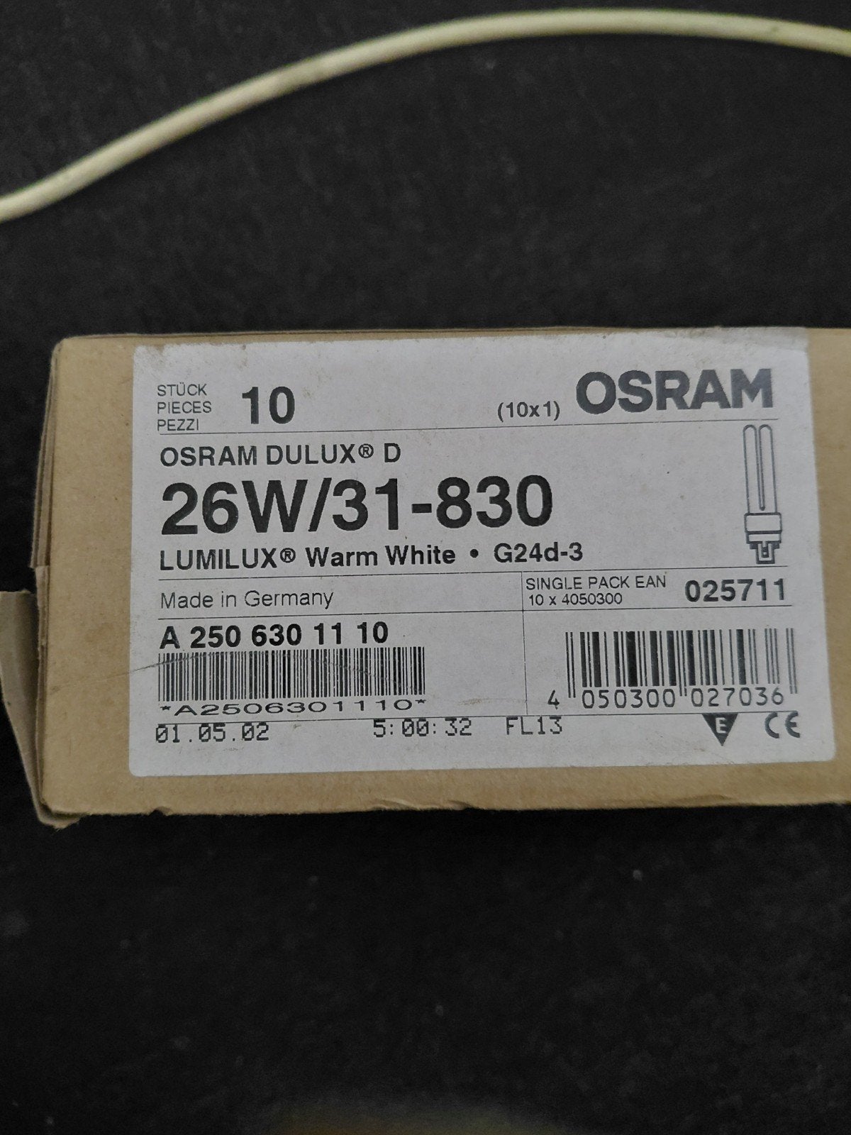 22x OSRAM DULUX D 26W/31-830 LUMILUX Warm Wit G24d-3, Osram, Nieuw, Warm wit, 10 tot 30 watt