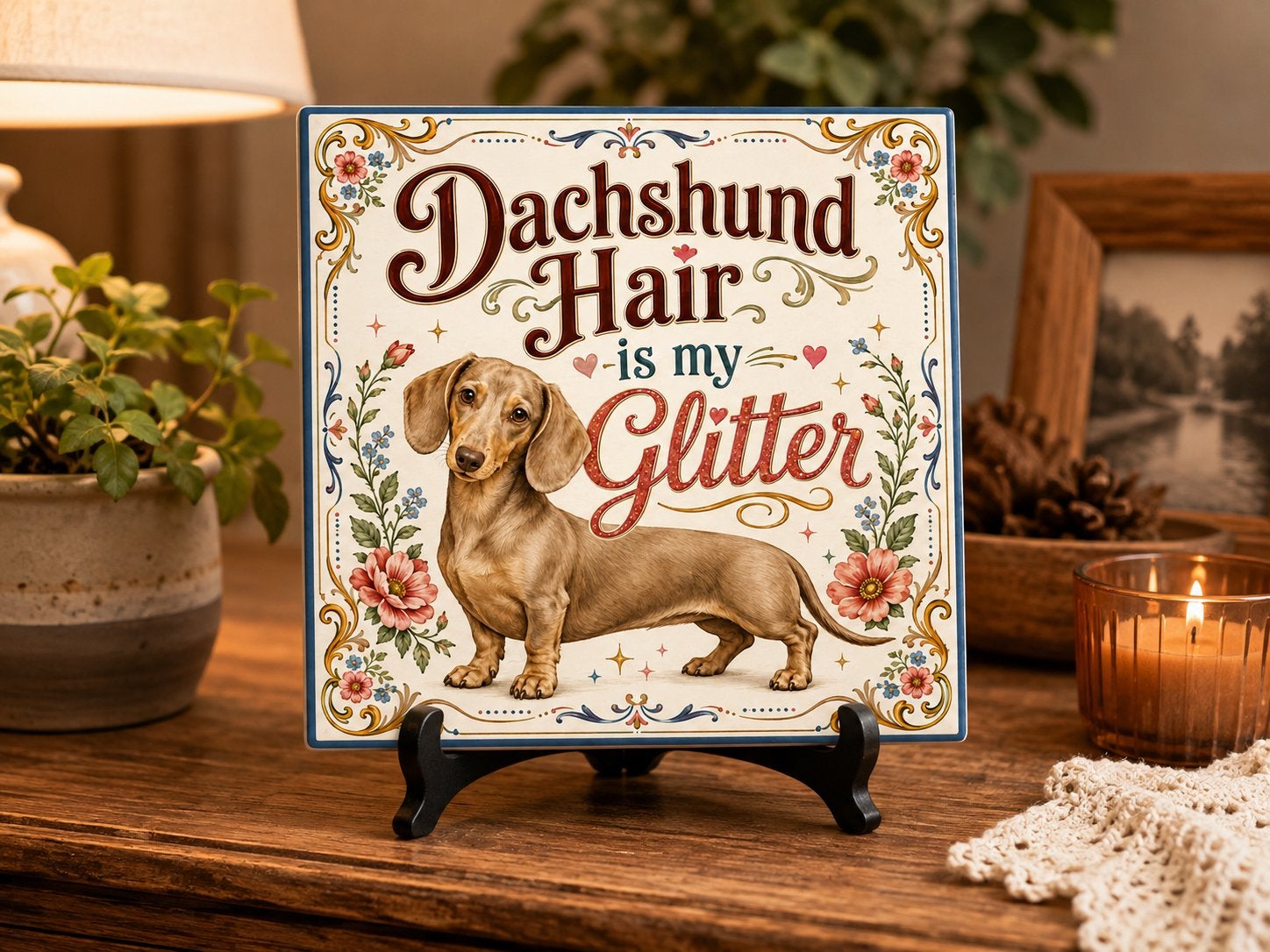 Dachshund Hair is my Glitter - Teckel tegel, Ophalen of Verzenden, Nieuw