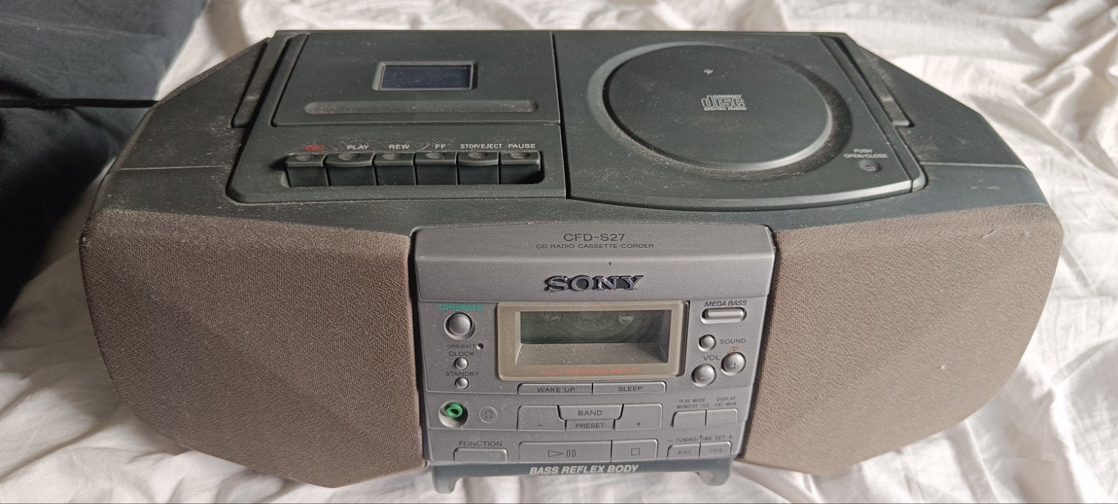 Sony CFD-S27 CD Radio Cassette Recorder Boombox, Gebruikt, Draagbaar, Ophalen of Verzenden, Tuner of Radio
