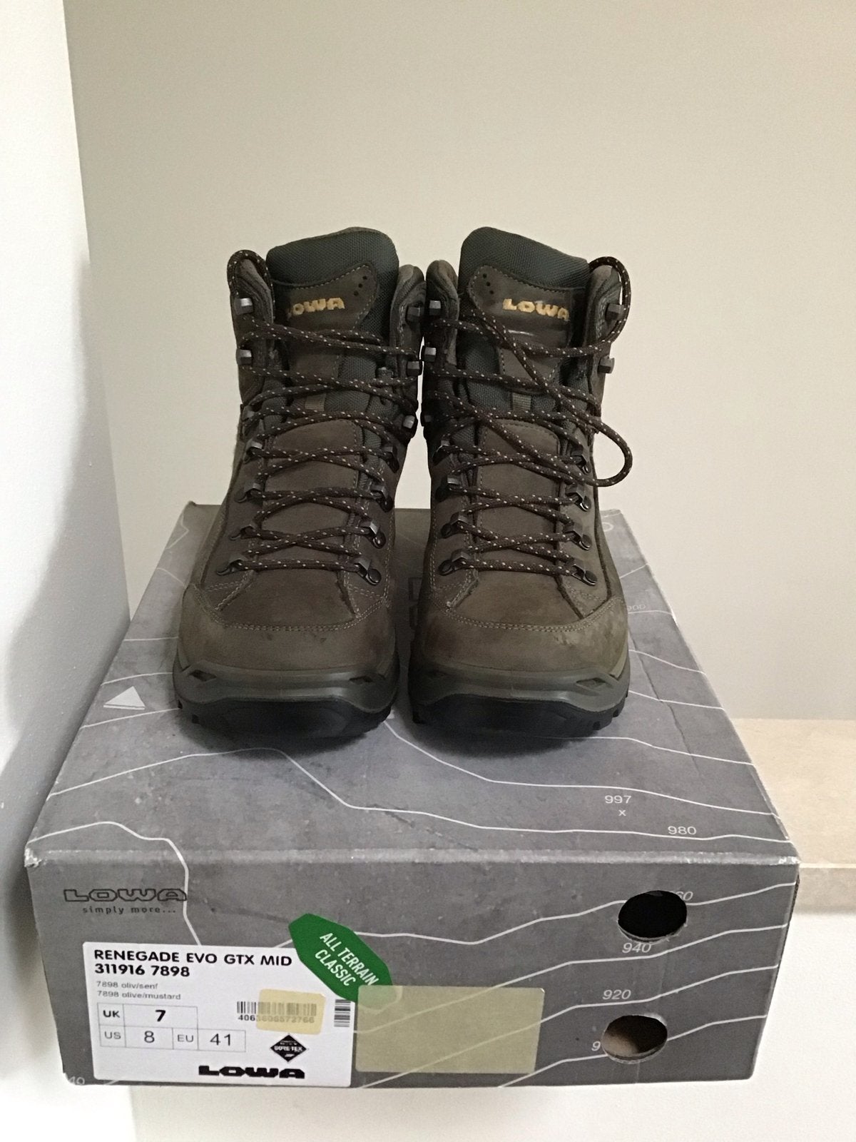 Lowa Renegade Evo GTX Mid wandelschoenen - Maat 41 olive, Sport en Fitness, Ophalen of Verzenden, Zo goed als nieuw, Schoenen