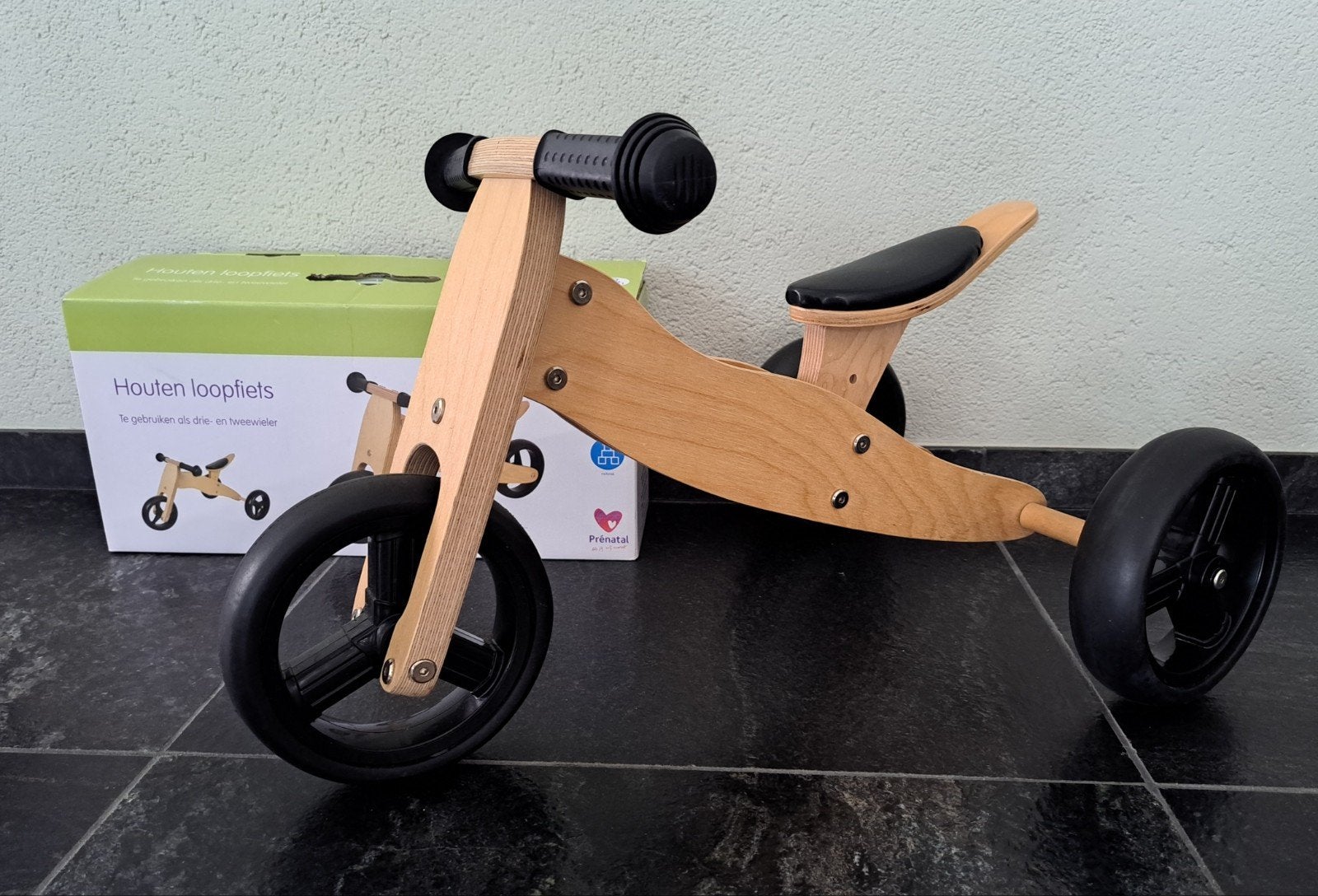 Houten loopfiets...zowel 2 als 3 wieler, Kinderen en Baby's, Speelgoed | Buiten | Voertuigen en Loopfietsen, Ophalen, Loopfiets