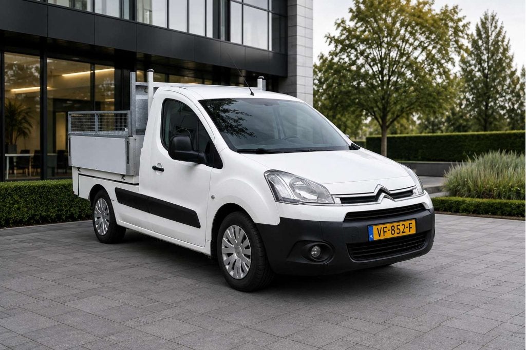 Citroen Berlingo kipper pick-up grijs kenteken, Voorwielaandrijving, Euro 5, Stof, Zwart