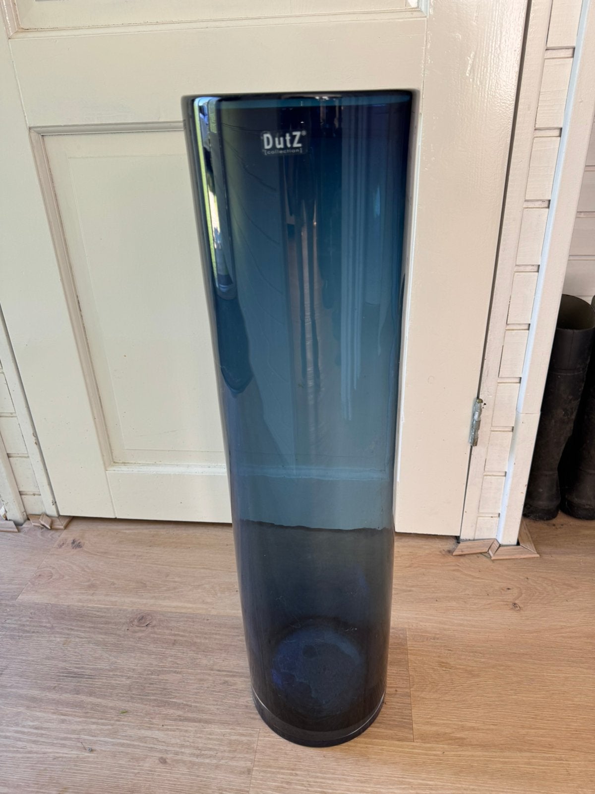 Dutz vaas cilinder donkerblauw transparant, Ophalen, Gebruikt