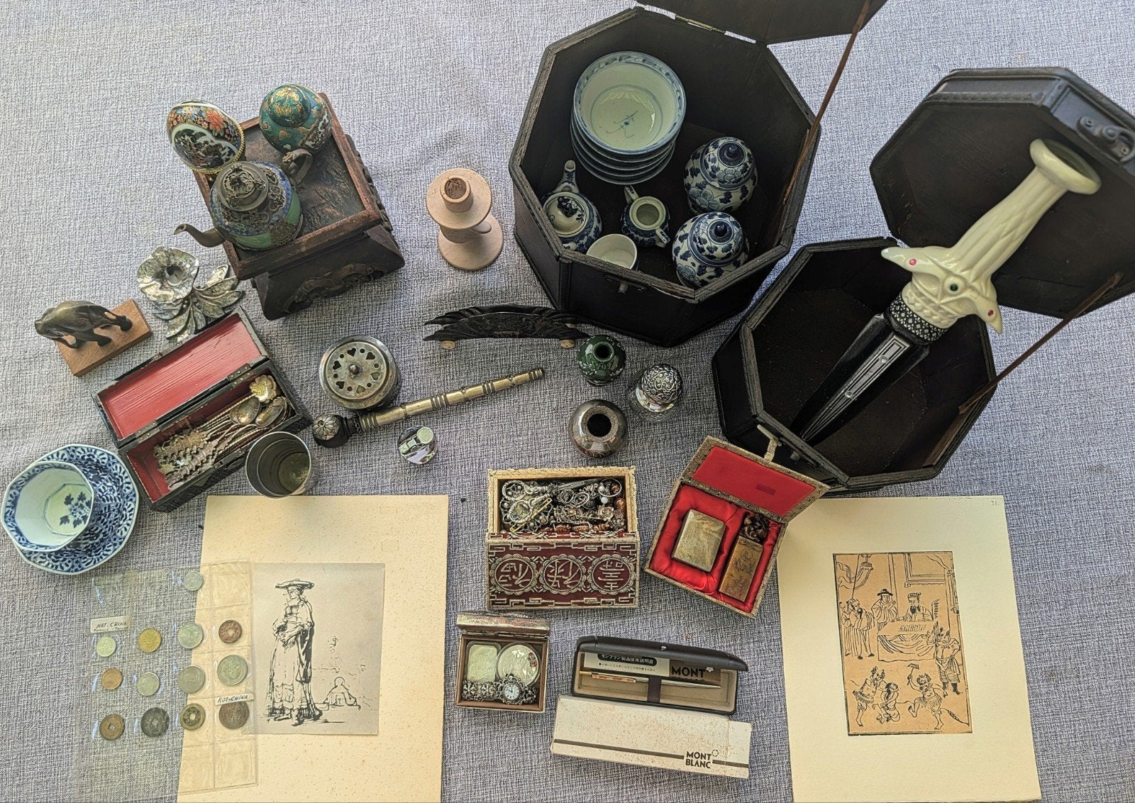 Porcelein, zilveren en gouden sieraden uit erfenis, Ophalen of Verzenden, Zilver