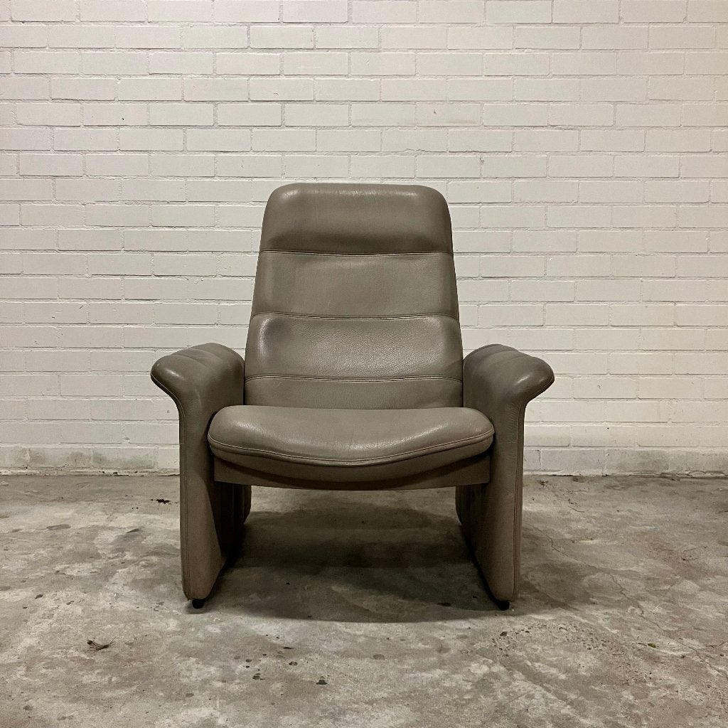 Leren design fauteuil Desede DS50 stoel grijs leer, Huis en Inrichting, Fauteuils, Ophalen, Gebruikt, 50 tot 75 cm, Leer