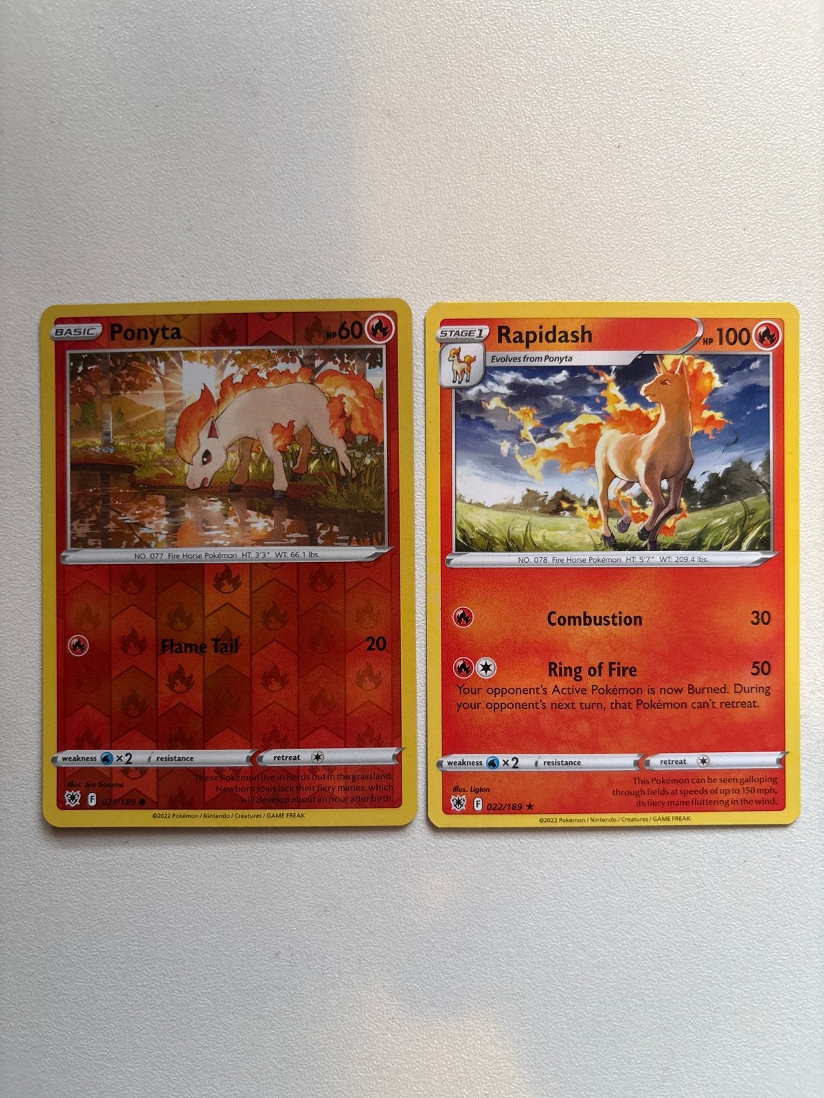 Astral Radiance Pokémon Kaarten: Ponyta en Rapidash, Ophalen of Verzenden, Gebruikt, Meerdere kaarten